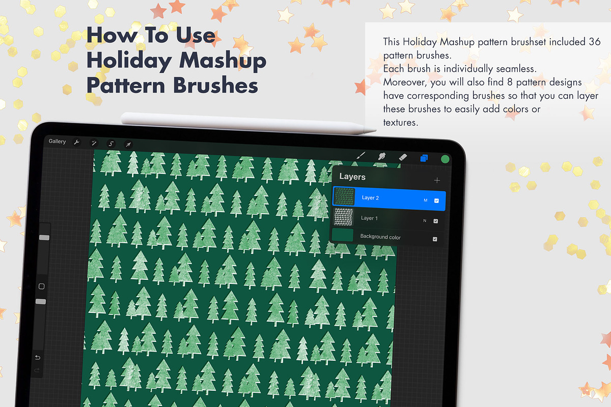 Holiday Mashup Pattern & Stamp Brush, a Brush Add-On by JSquarePresents (Photo 7 of 11)