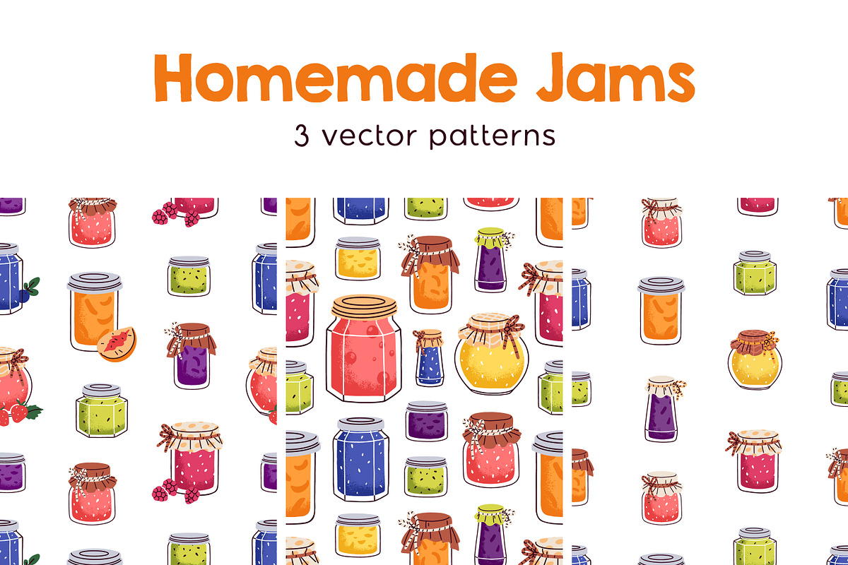 Sweet jam in jars, seamless patterns, a Pattern Graphic by Good Studio (Photo 1 of 9)