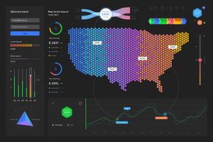 vector usa map with infographics