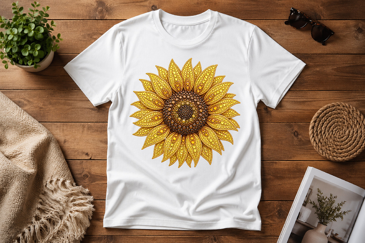 Sunflower Rhinestone PNG, a Seasonal Illustration by Pixels.Craft (Photo 3 of 8)