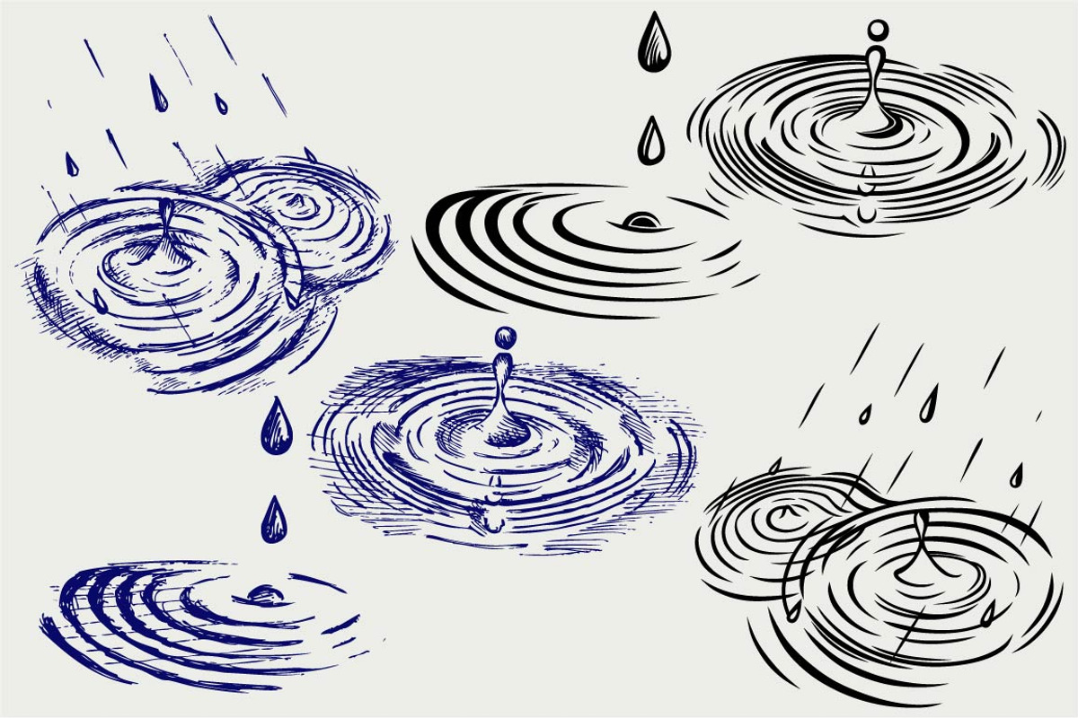 Rain drops SVG, an Outline Icon by LineworkStock