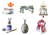 Silver Vintage Aesthetic Autumn Clip, an Illustration by CreationArt (Thumbnail 2 of 5)