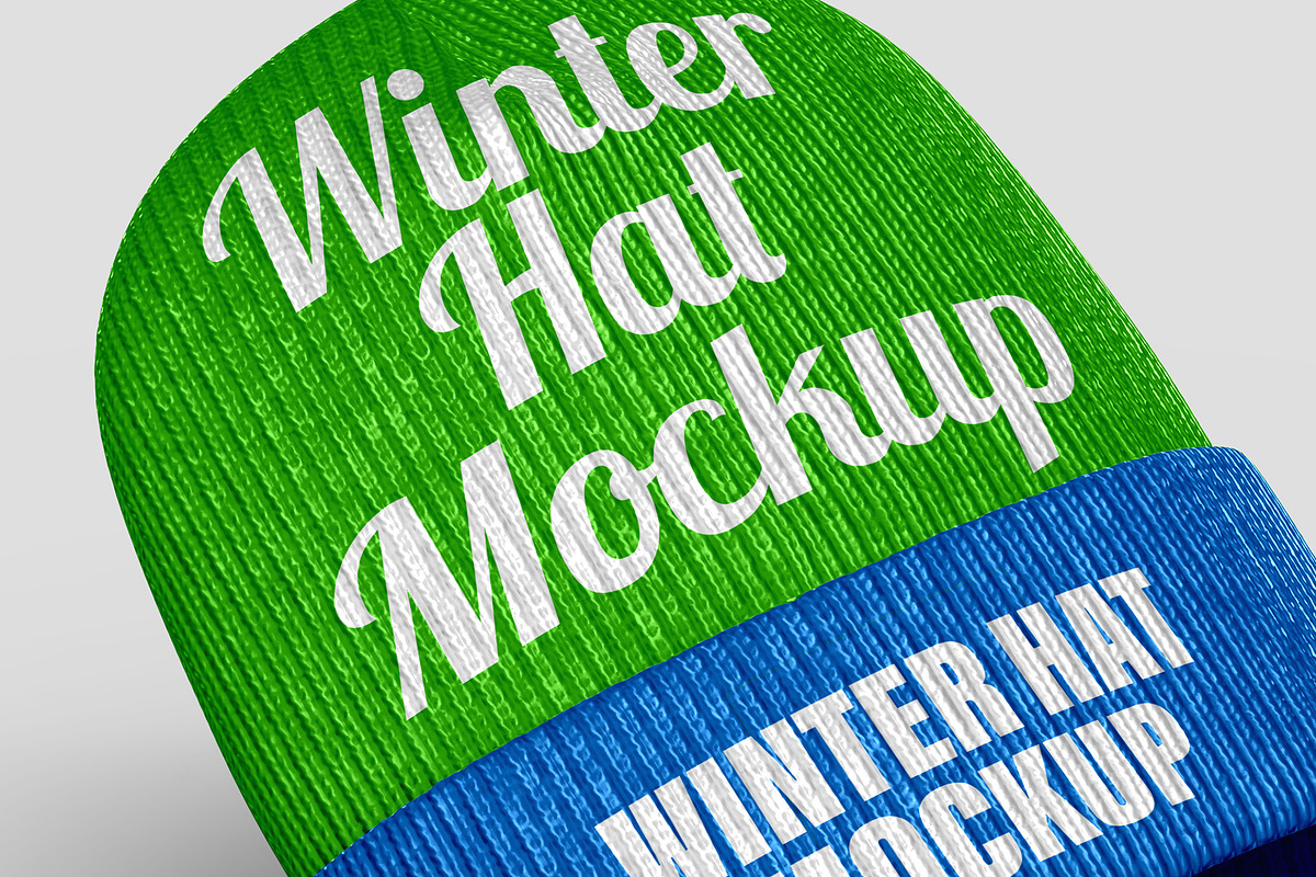 Winter Hat Mockup - 8 views, a Hat Mockup by Illusiongraphic (Photo 16 of 19)
