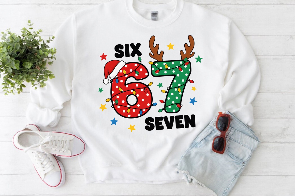 Funny Christmas Six Seven 67 Png, an Illustration by Craft Nest (Photo 4 of 4)