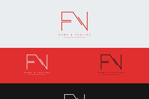 Initial letters monogram logo FN