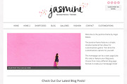 The Jasmine Feminine Wordpress Theme, a WordPress Template by angiemakeswebsites (Thumbnail 1 of 5)