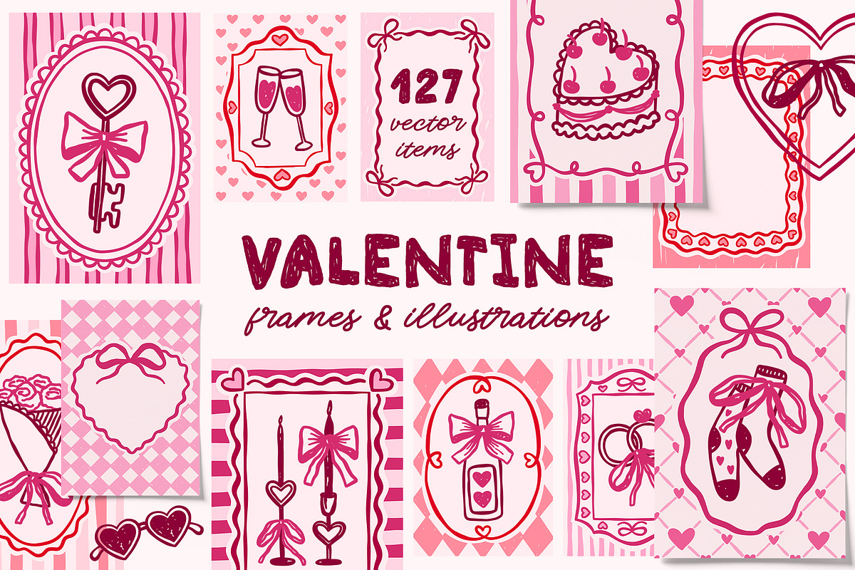 Valentine Frames And Illustrations, an Object Graphic by ArtFM (Photo 1 of 11)