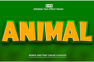 Animal 3d Editable Text Vector Effec