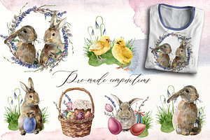 Happy Easter Watercolor Bundle