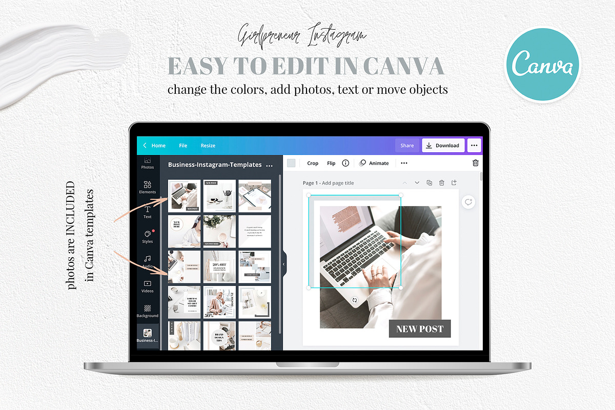 Business Instagram Templates for Canva