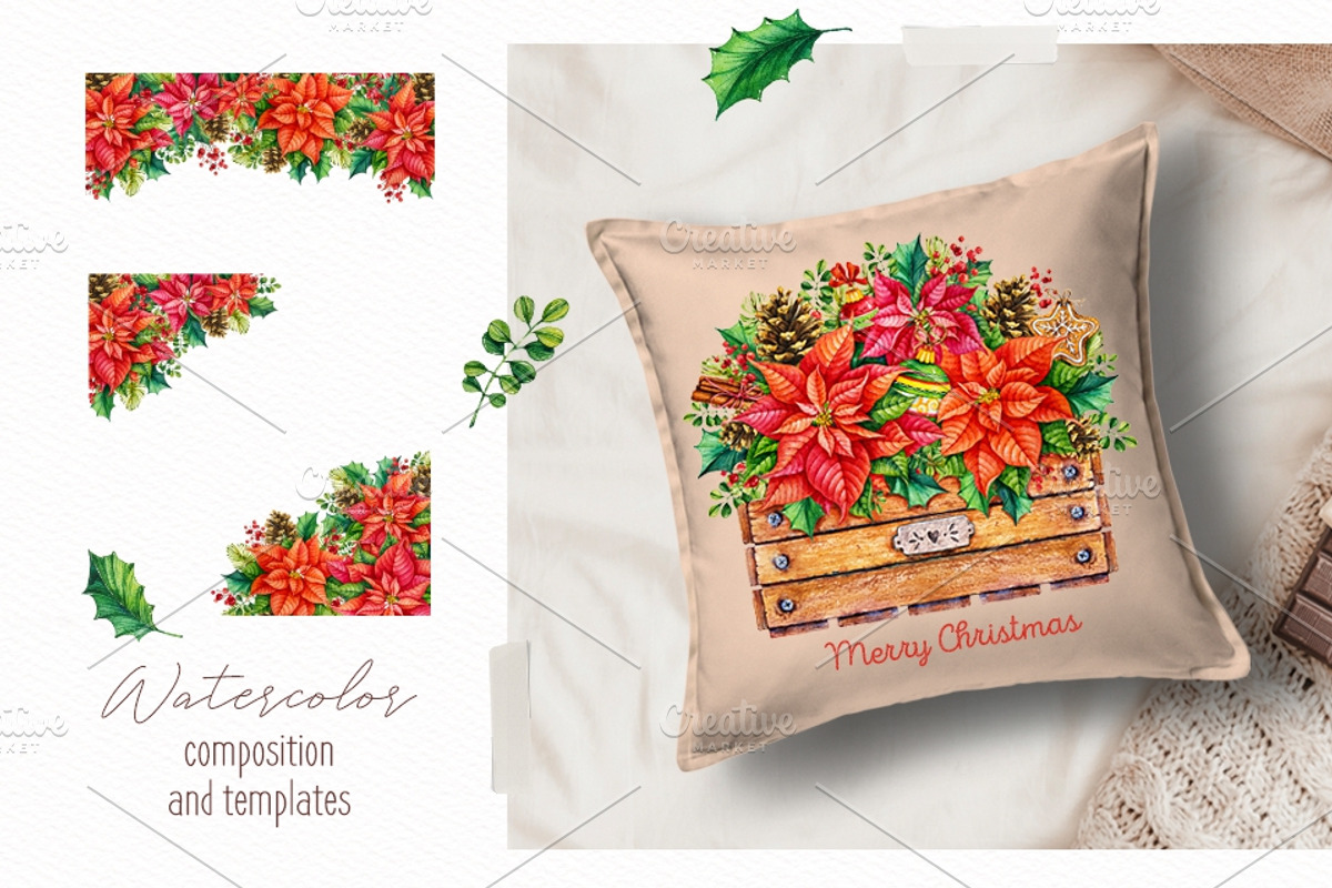 Happy New Year.Watercolor collection, a Decorative Illustration by Ekaterina Mikheeva (Photo 2 of 8)