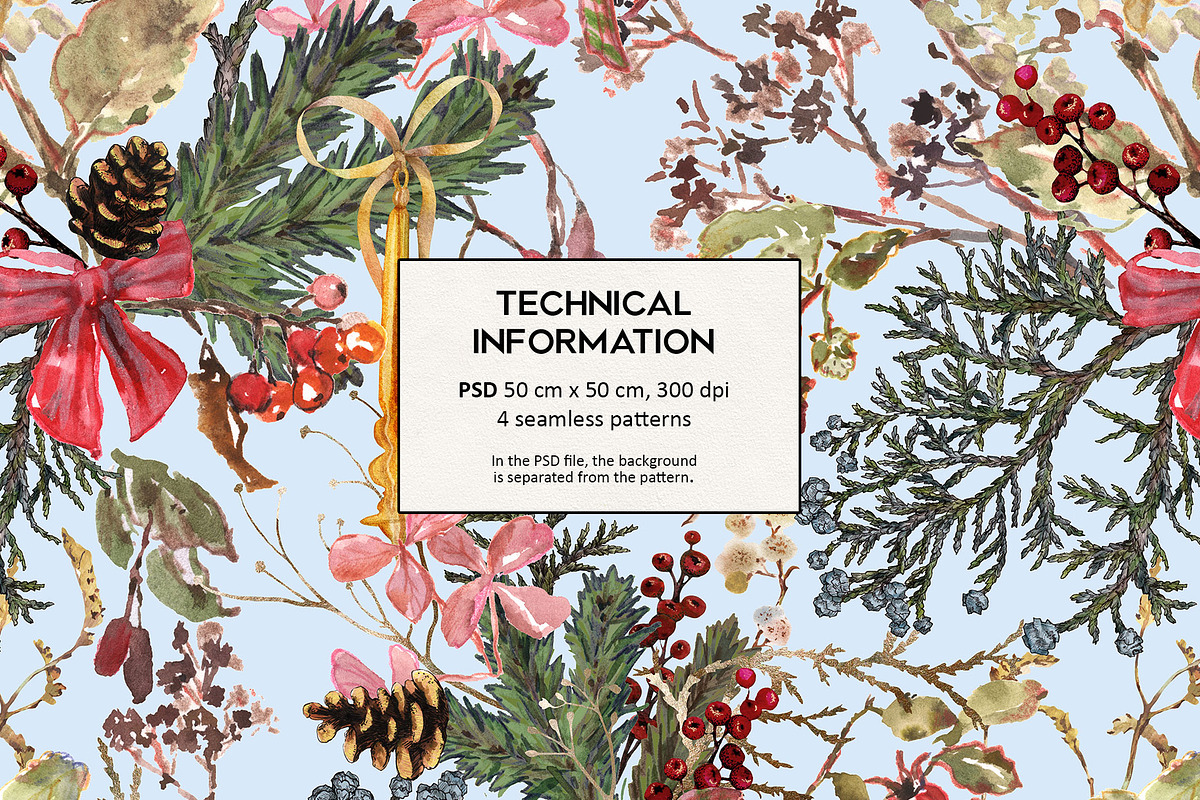 Frostwood. Christmas patterns, a Pattern Graphic by emeraldthue (Photo 5 of 6)