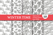 10 Winter Seamless Patterns Set, a Pattern Graphic by Sunset&Sea Design (Thumbnail 1 of 2)