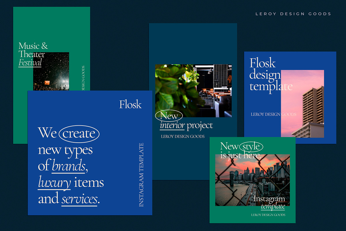 FLOSK - Instagram Branding Template, a Social Media Template by LEROY Design (Photo 3 of 6)