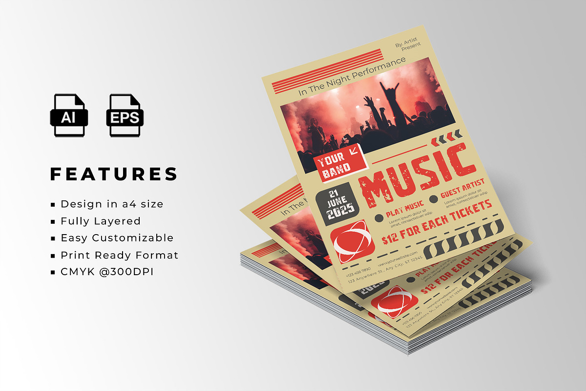 Music Flyer Template, a Flyer Template by Artnivora.Std