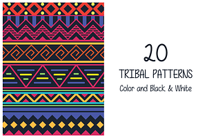 20 Tribal Patterns Seamless Vector