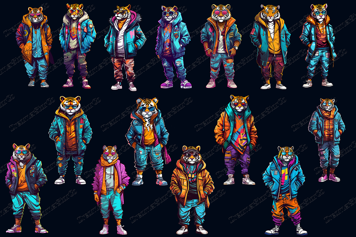 Stylish Tiger clipart, an Object Graphic by DreamerStarCo (Photo 3 of 8)
