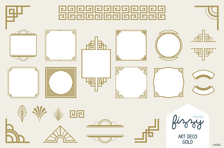 25 x Art Deco Gold Vector Elements