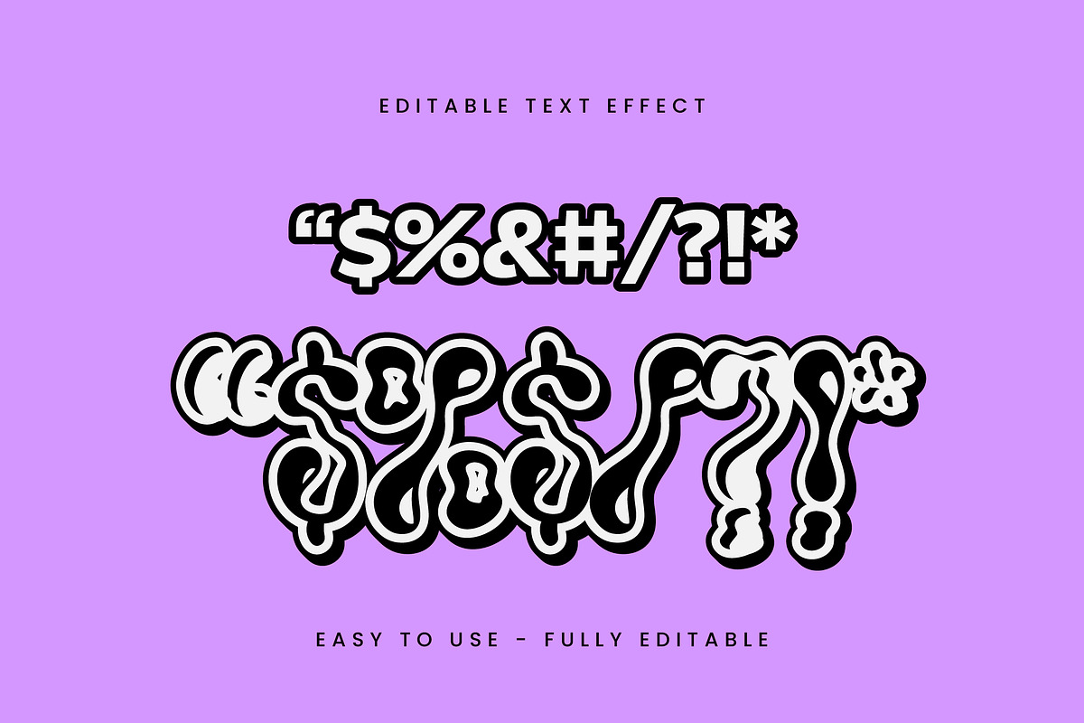 Psychedelic Wavy Outline Text Effect preview 2
