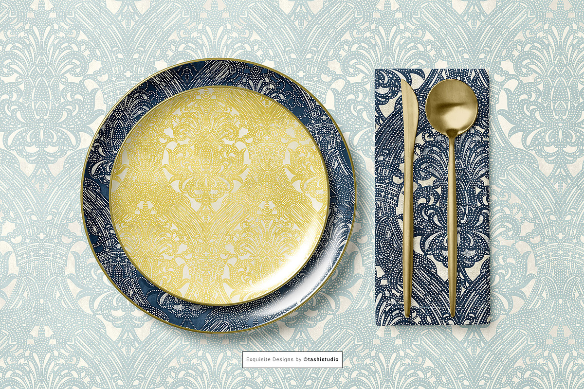 Decolux Art Deco Damask Patterns, a Pattern Graphic by Pink Linen (Photo 7 of 10)