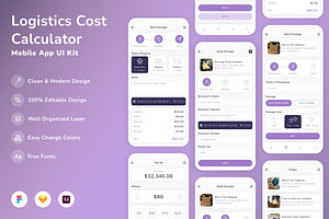 Logistics Cost Calculator App UI Kit, an UI Kit Template by Betush