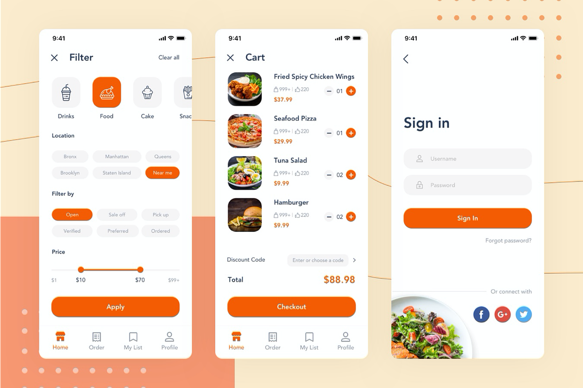 Food Delivery App Template Ui Kit, an App Template by Capi Product