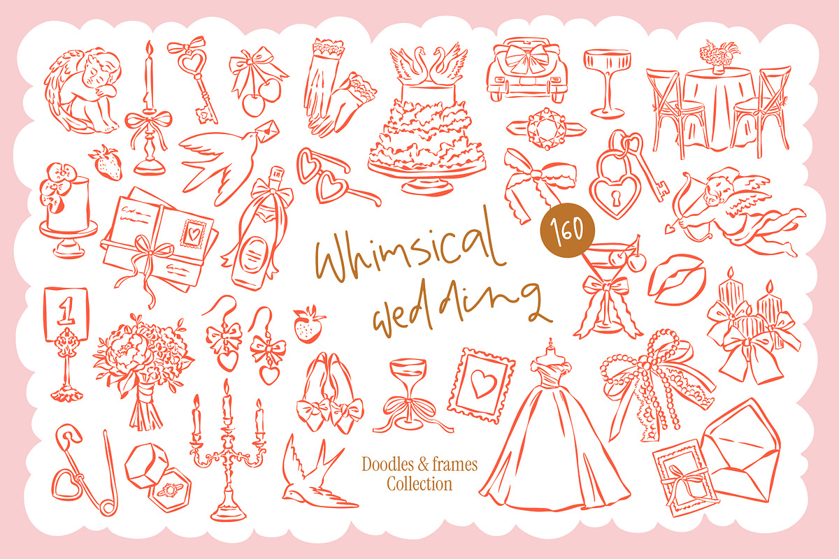 Whimsical love and wedding doodles, an Object Graphic by DesignThatMatters (Photo 1 of 11)