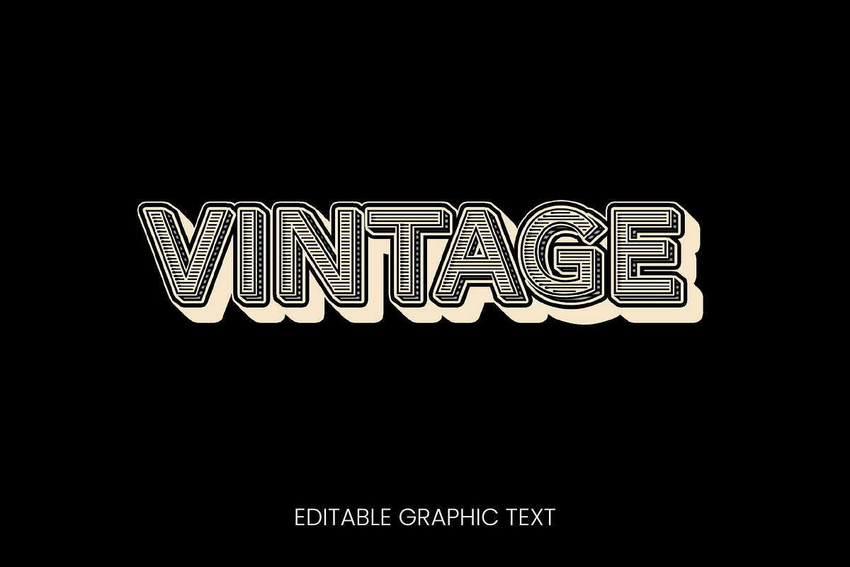 Vintage Outline 3D Text Effect preview 2