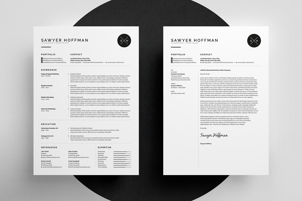 Resume/CV - Sawyer, a Resume Template by bilmaw creative (Photo 2 of 3)