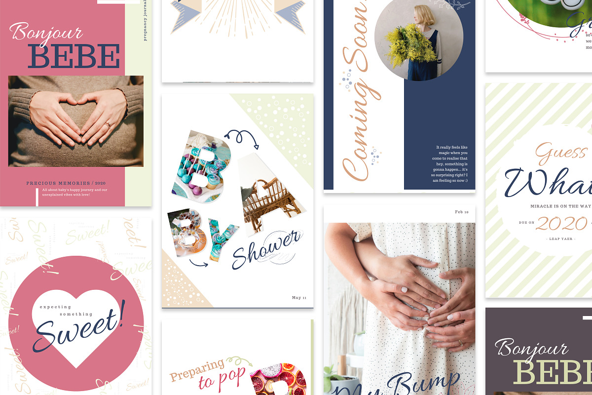 BONJOUR BEBE Pregnancy Journal, a Brochure Template by Typography Prime (Photo 13 of 15)