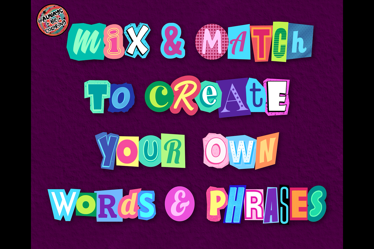 Procreate Ransom Letters Stamp Set, a Brush Add-On by AlwaysBeColoring (Photo 6 of 13)