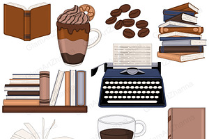 Books And Coffee Clipart