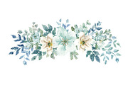 Blue Watercolor Floral Set, an Illustration by Designer_Momina (Thumbnail 16 of 16)