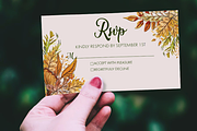 Fall Wedding Invitations download, a Stationery Template by LandOfTheBees (Thumbnail 4 of 5)