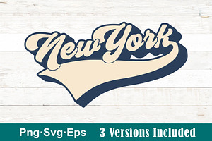 New York Retro PNG SVG Graphic, a Graphic by JamFilledDesigns