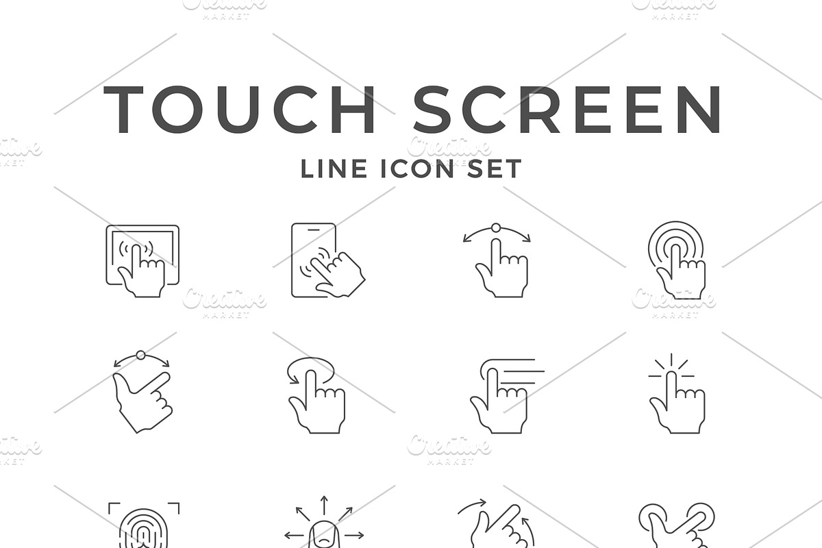 Set line icons of touch screen, an Outline Icon by motorama (Photo 1 of 2)