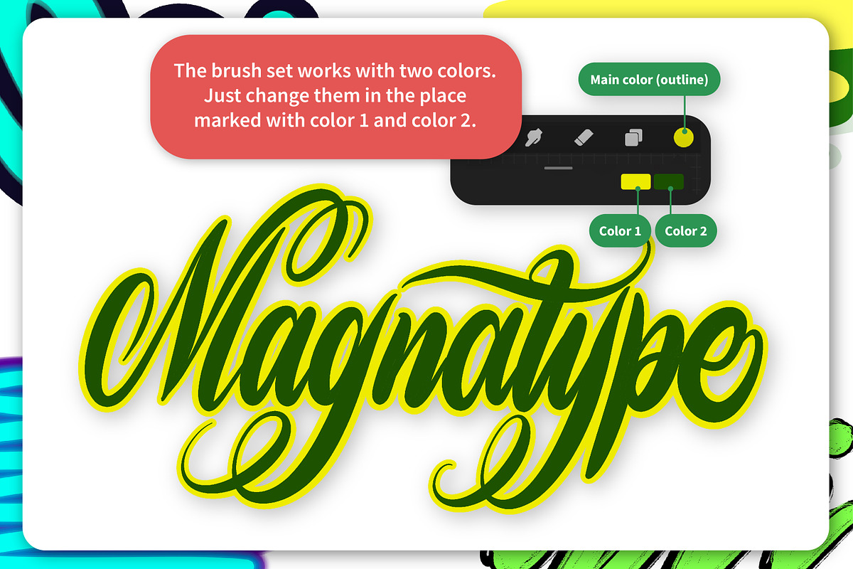 Outline ROUND Brush Set, a Brush Add-On by Magnatype (Photo 5 of 8)