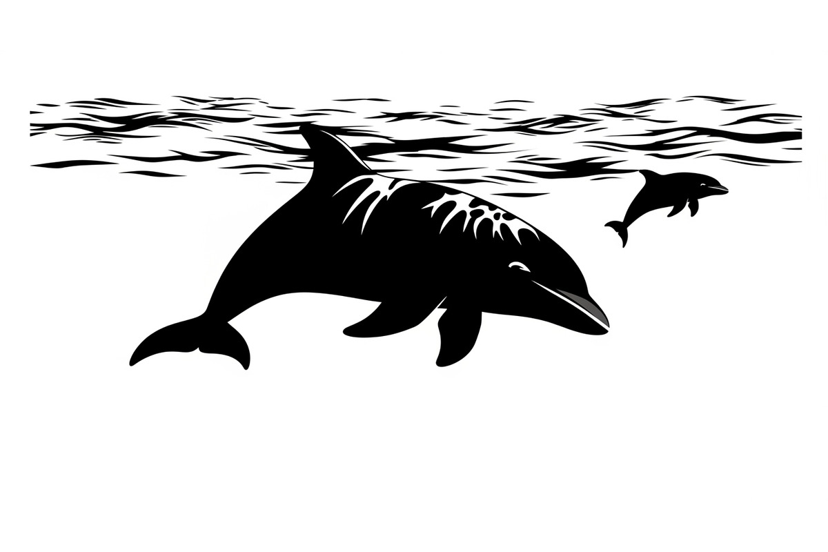 Dolphin Jumping Silhouette Vector, an Illustration by Designs_River (Photo 3 of 51)