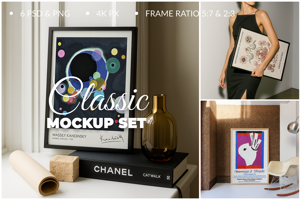 Minimal Mockup Set for posters 6PSD, a Product Mockup by SigaSigaMockup (Photo 1 of 4)