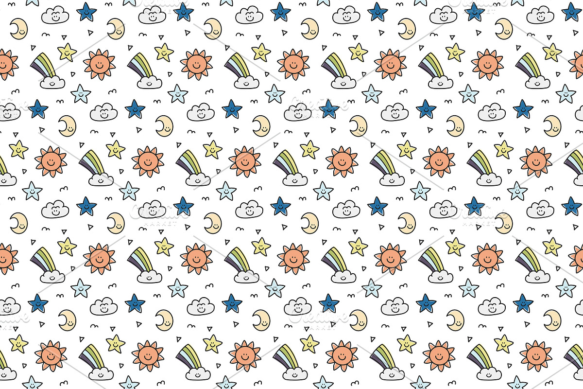 Set of cute patterns part 1, a Pattern Graphic by Lyolya Profitrolya (Photo 3 of 5)