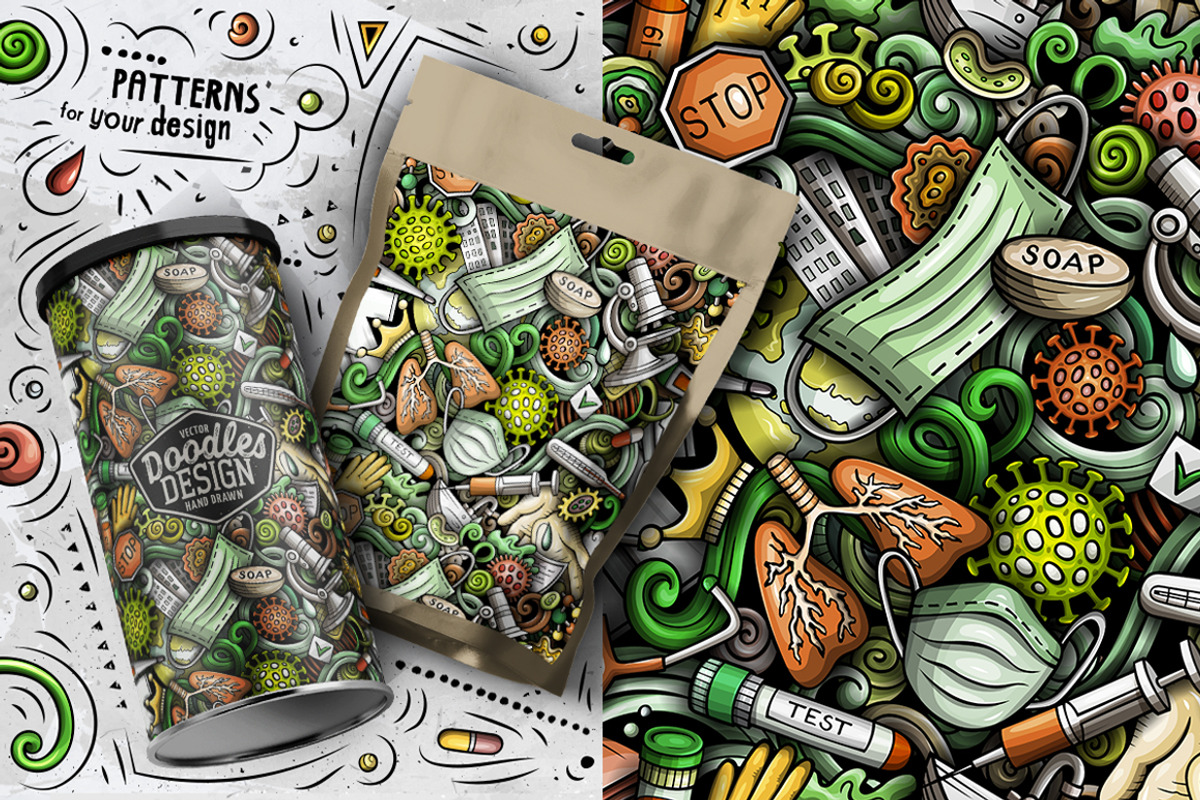 7 Epidemic Seamless Patterns, a Pattern Graphic by BALABOLKA (Photo 6 of 8)