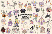 Retro Halloween Party Clipart Bundle, an Object Graphic by Daisy Design (Thumbnail 1 of 6)