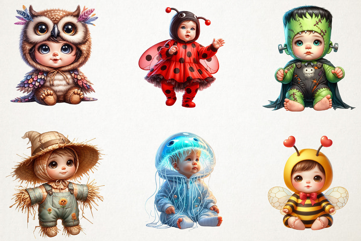 Halloween Baby Costume Clipart, an Illustration by RobertsArt (Photo 3 of 7)