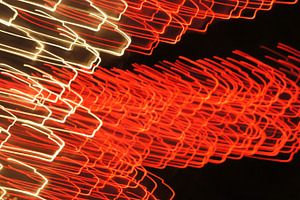 Abstract red light 14 featuring gold, yellow, and orange