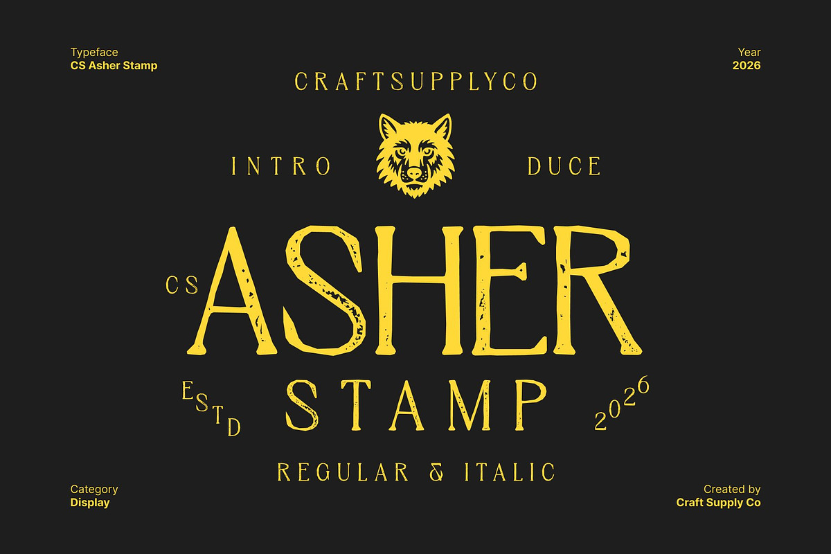 CS Asher Stamp, a Serif Font by Craft Supply Co. (Photo 1 of 8)