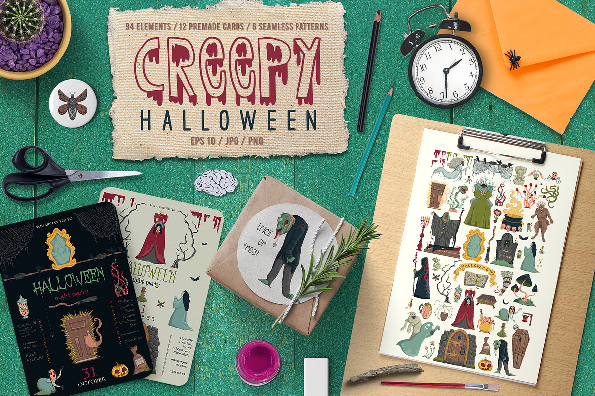 Creepy Halloween, a Decorative Illustration by kateja (Photo 1 of 11)