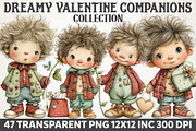 Dreamy Valentine Companions Clipart, a Person Illustration by RobertsArt (Thumbnail 1 of 7)