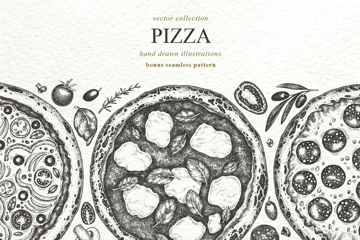Pizza Vector Illustrations, a Food Illustration by Lubov Illustrations Shop (Photo 1 of 5)