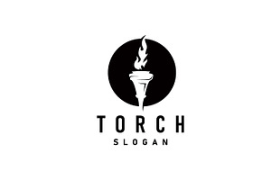 Illustration black silhouette torch, a Branding & Logo Template by Maylianaw28