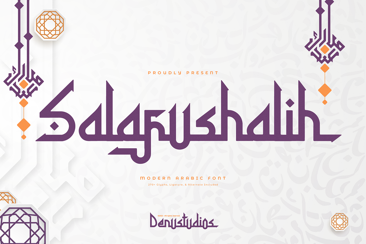 Salafushalih | Modern Arabic Font, a Script Font by Denustudios (Photo 1 of 12)